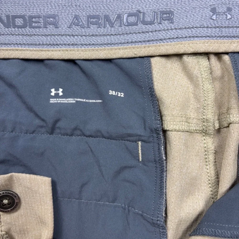 Under Armour Pants Mens 38x32 Performance Golf Tan Straight Fit Stretch